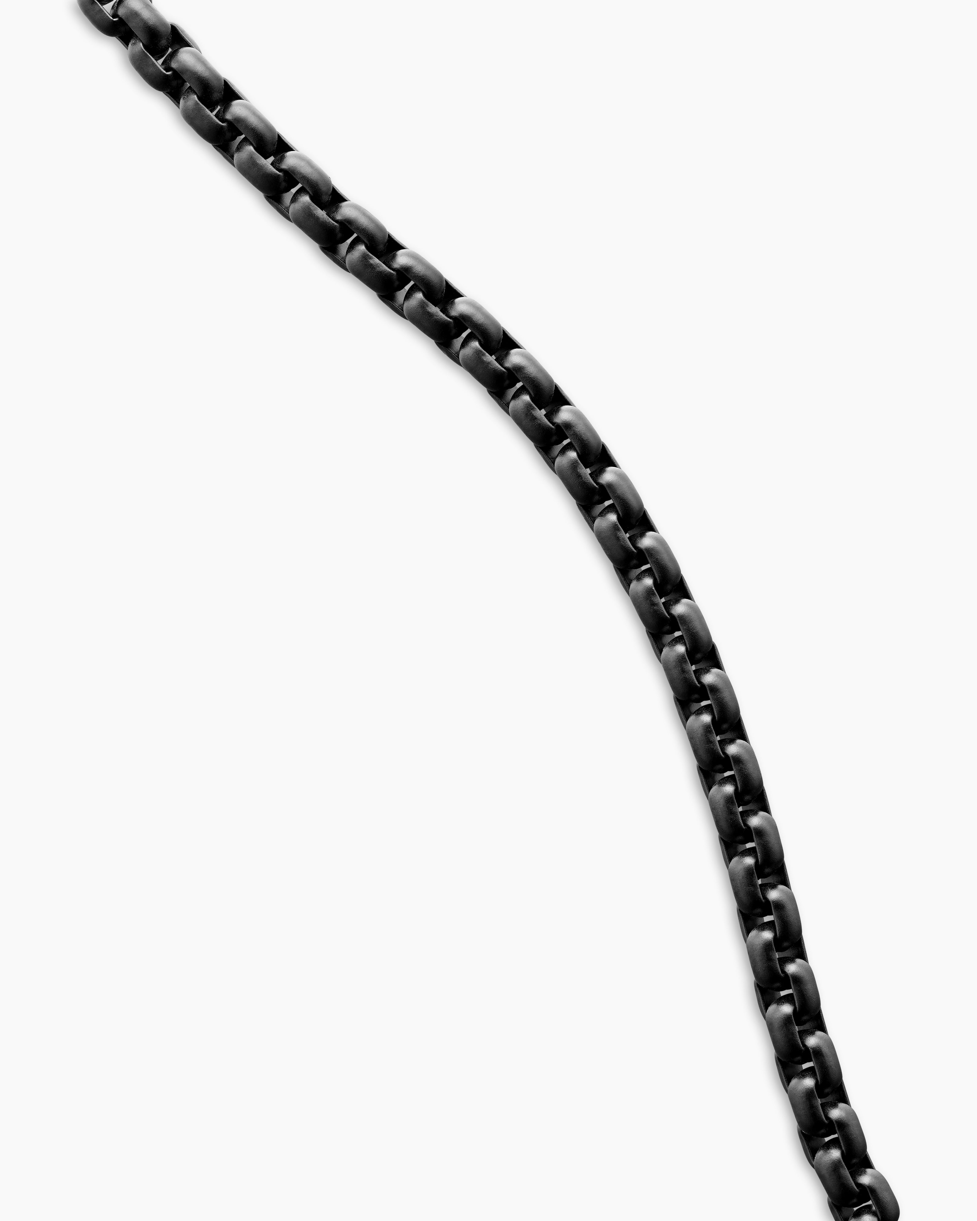 Mens Box Chain Necklace in Darkened Stainless Steel, 4mm | David
