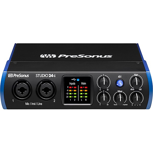 PreSonus Studio 24c USB-C 2x2 Audio/MIDI Interface With Studio One