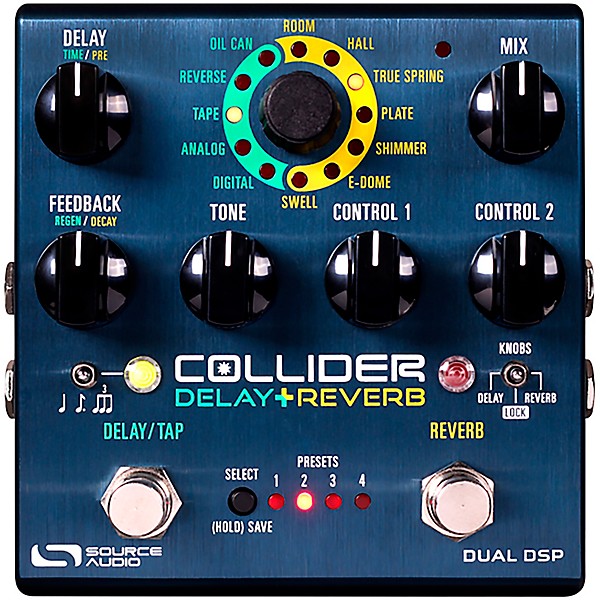 Source Audio Sa263 Collider Stereo Delay Reverb Effects Pedal
