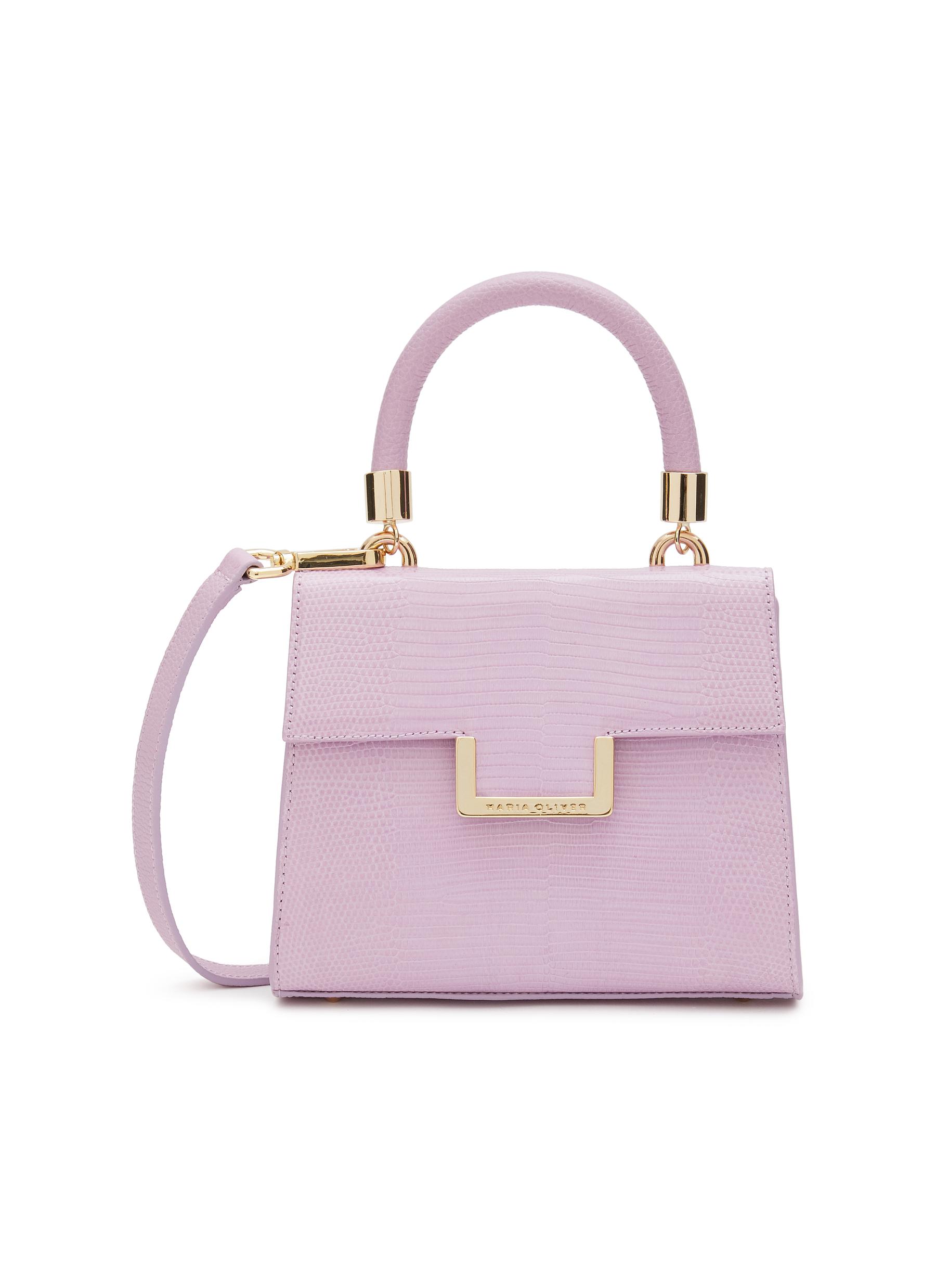 MARIA OLIVER | 'MICHELLE' MINI TOP HANDLE LIZARD LEATHER BAG