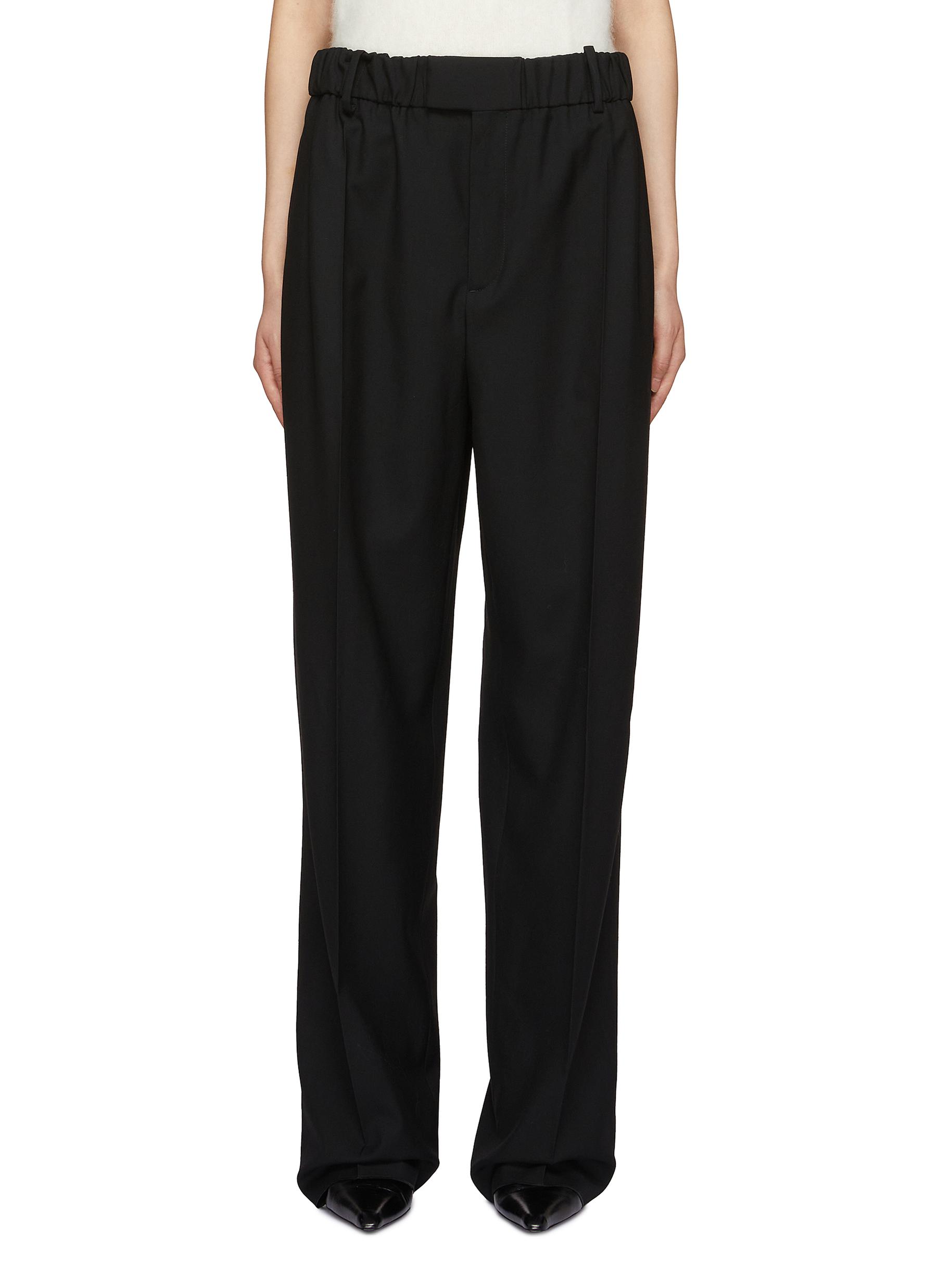 BOTTEGA VENETA | Elastic Waistband Wool Twill Pants | BLACK