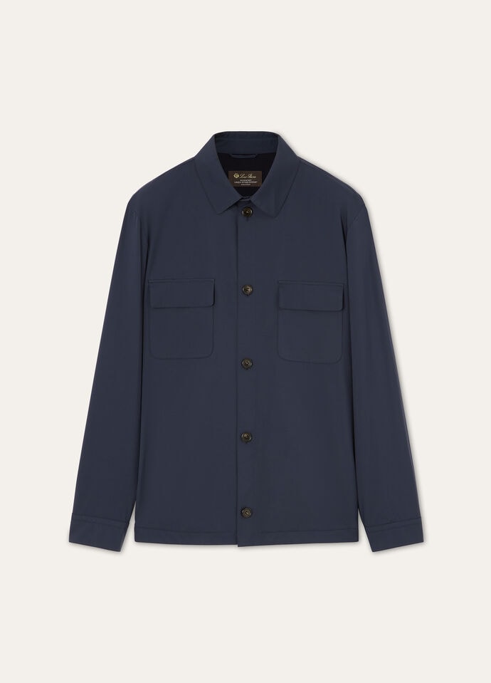 Blue Navy Microfiber - Storm System® Loro Piana Overshirt Smart