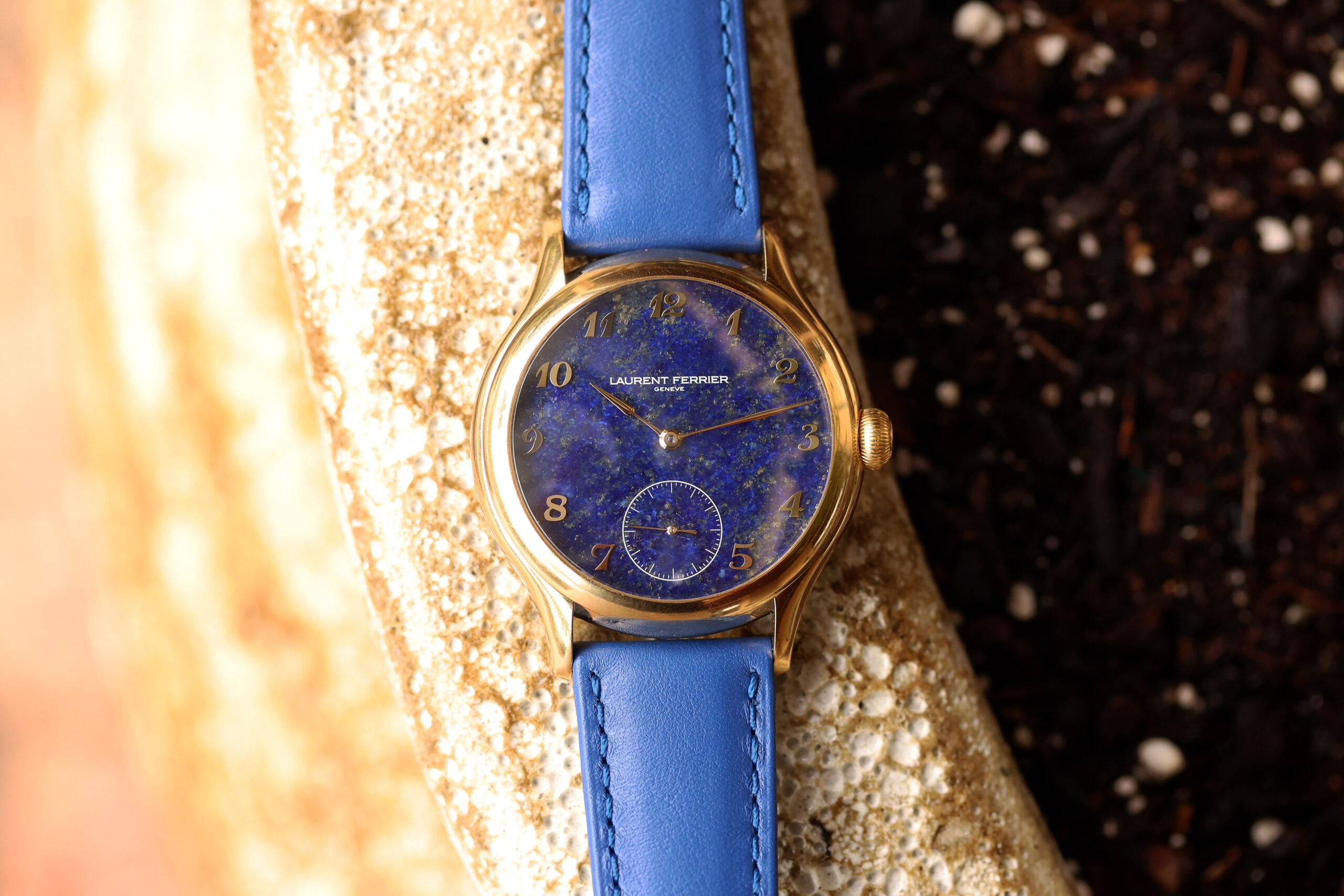 Laurent Ferrier Classic Micro-Rotor “Lapis Lazuli Dial” Yellow