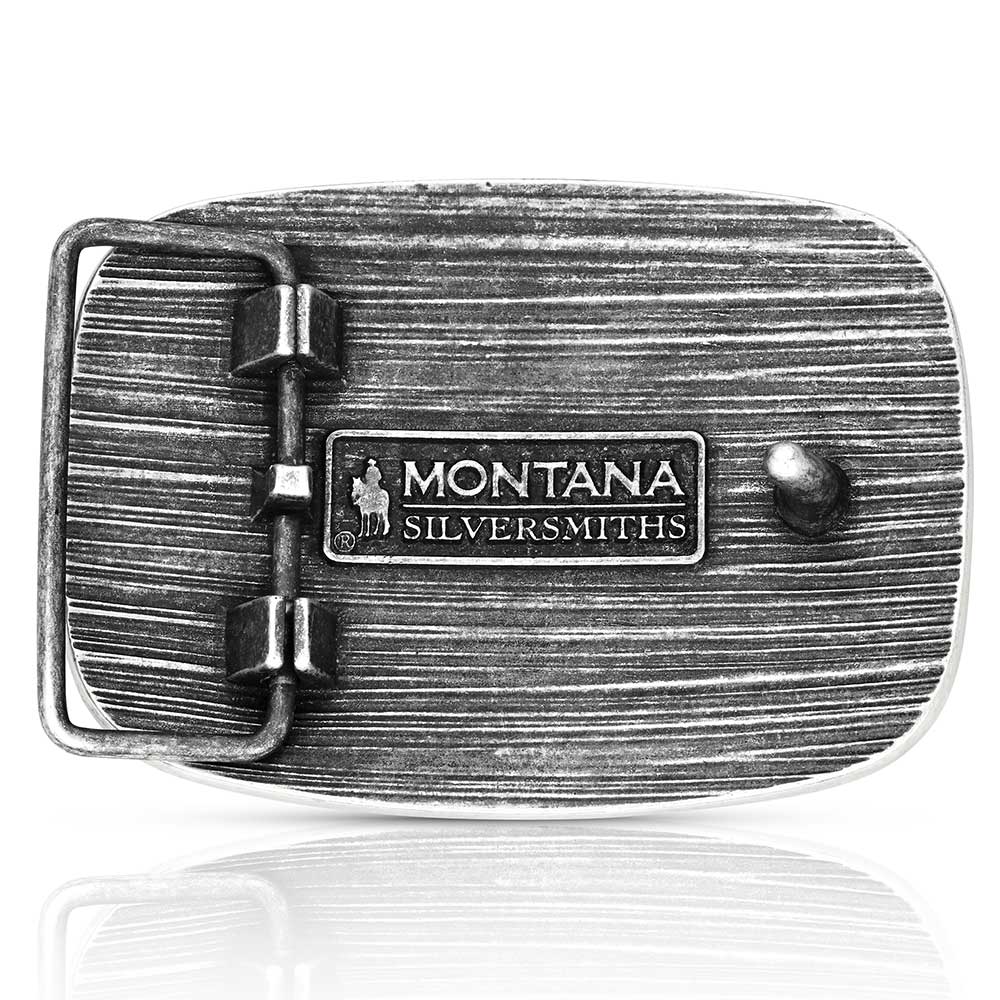 Western Patriotic Longhorn Buckle | Montana Silversmiths