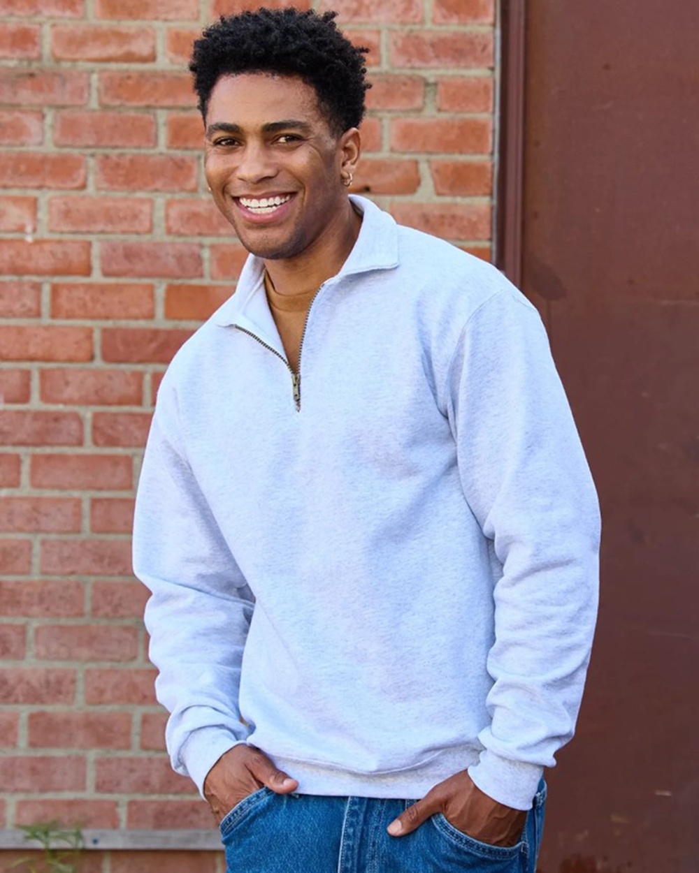 JERZEES® 4528MR Super Sweats® NuBlend® Unisex Quarter-Zip Cadet