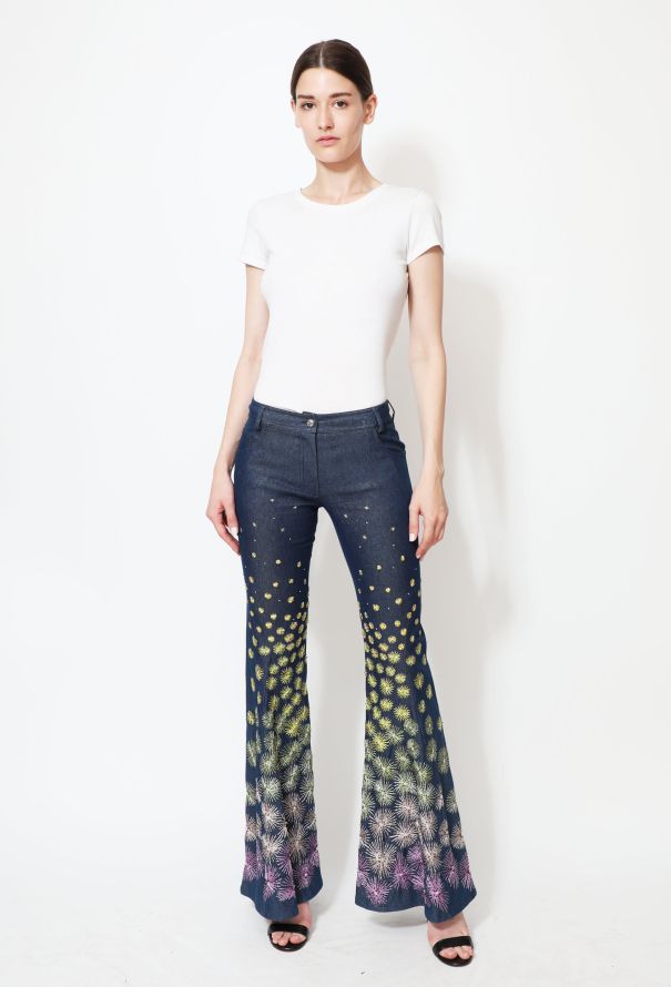 STUNNING S/S 2002 'Firework' Flared Denim Trousers | Authentic