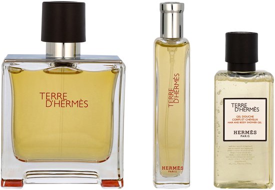Hermès Terre d'Hermès Giftset - 75 ml pure parfum spray + 15 ml
