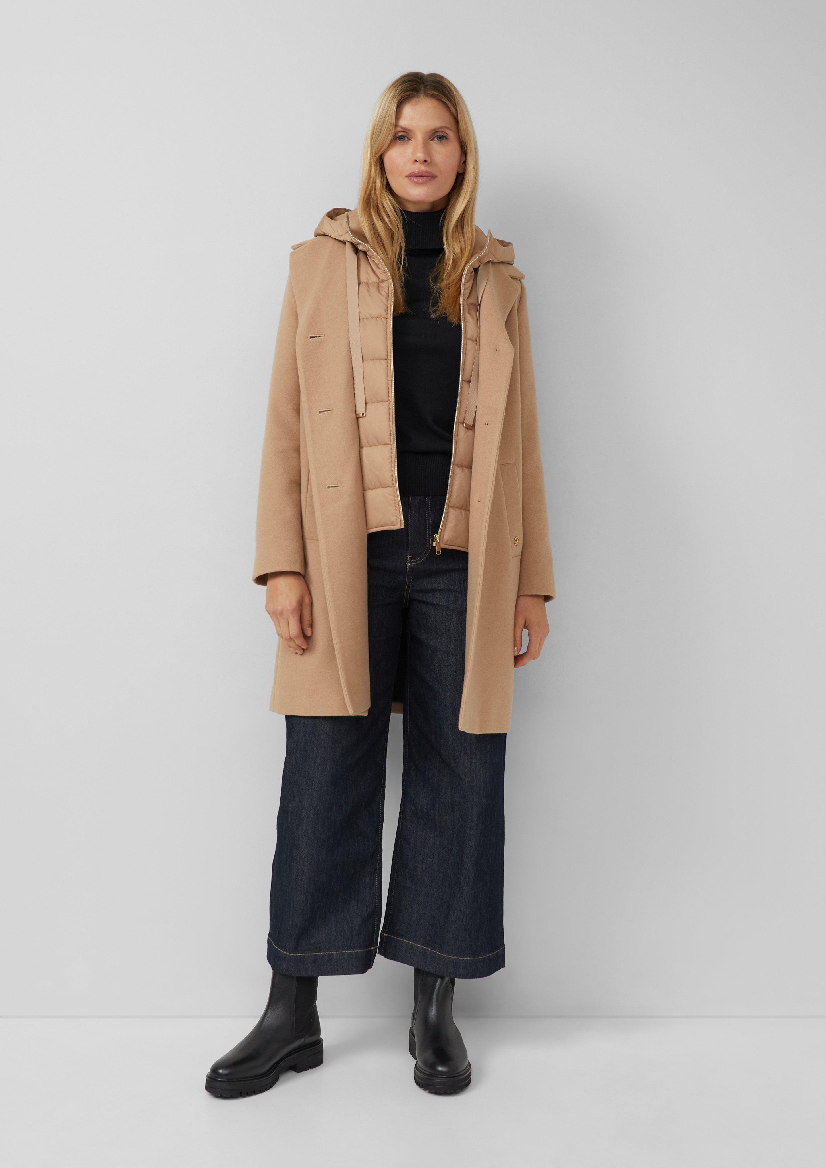 Zachte jas van viscosemix met vast gewatteerd inzetstuk - Bruin