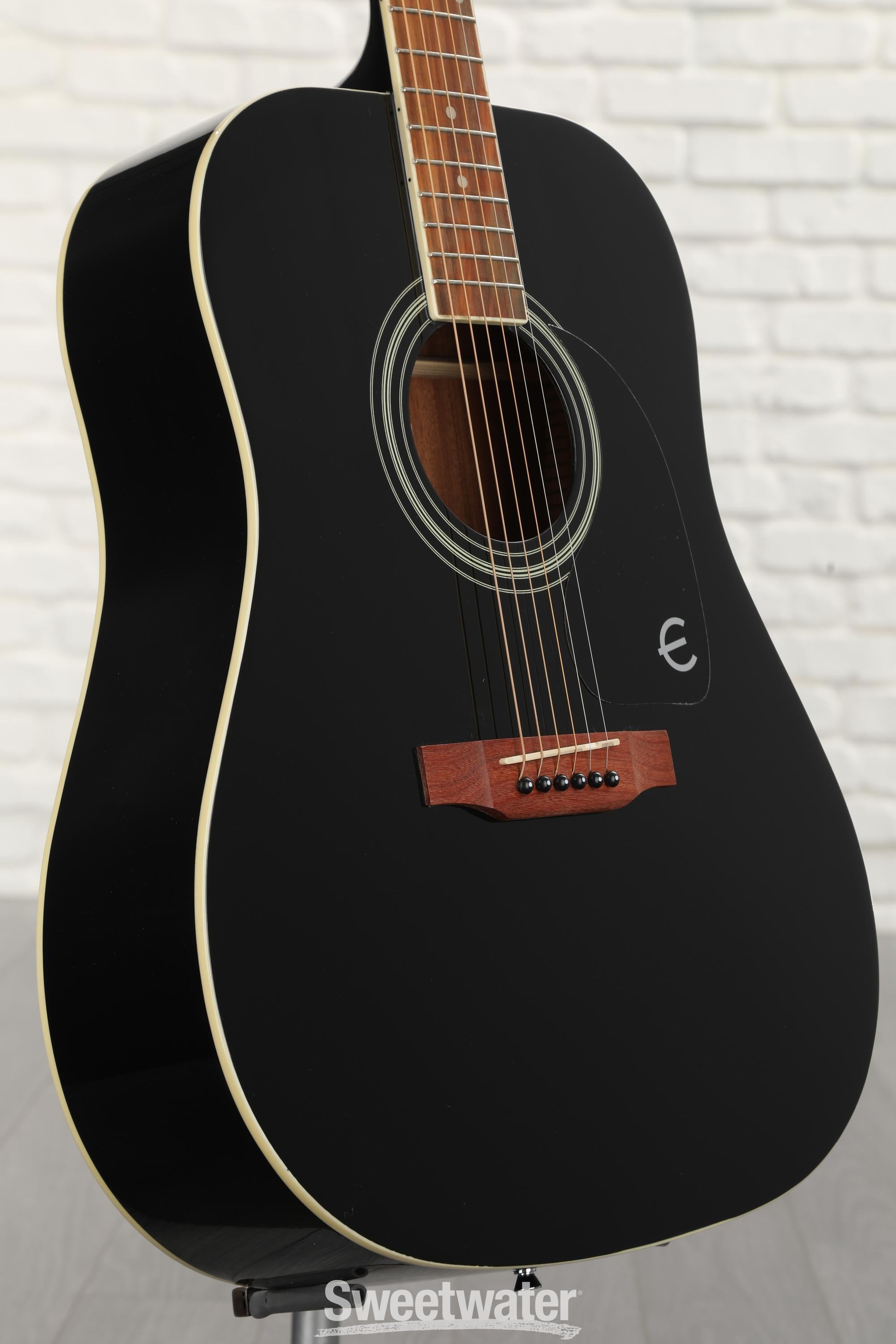 Epiphone DR-100 Dreadnought Acoustic Guitar - Ebony | Sweetwater