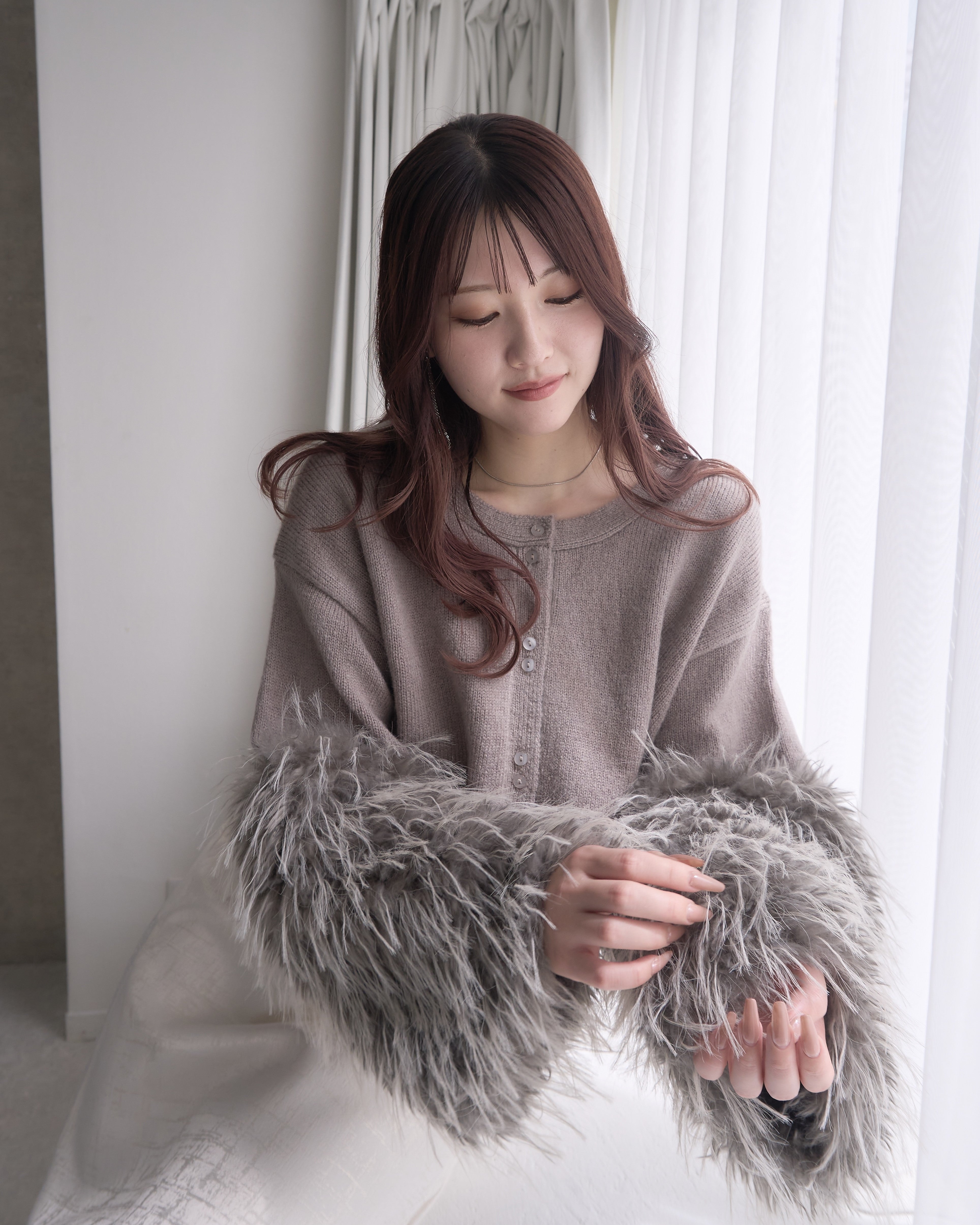 ファースリーブニットカーディガン｜MELLOWNEON (メロウネオン) 公式サイト