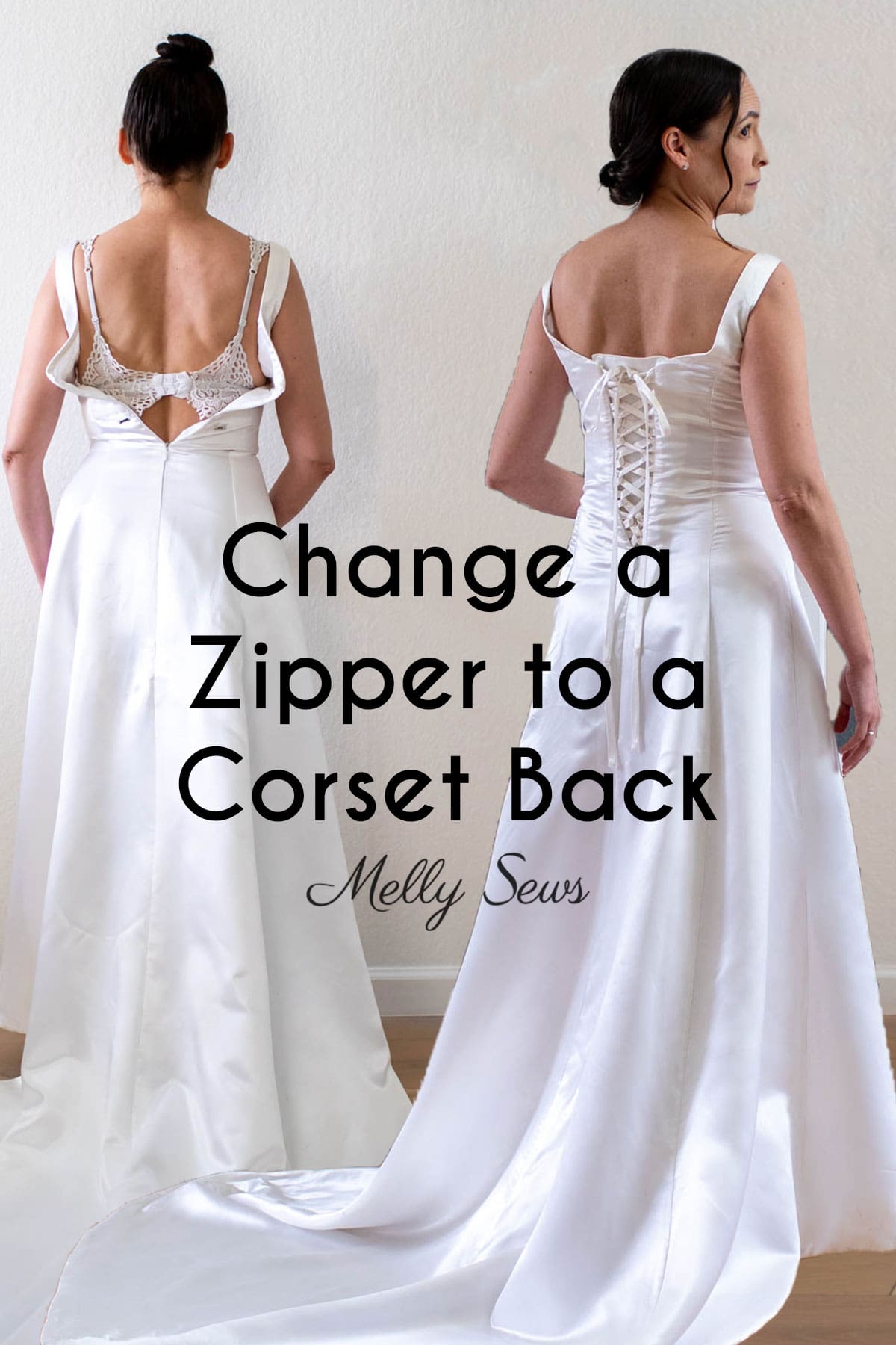 How To Change a Zipper to a Lace Up Back - Melly Sews