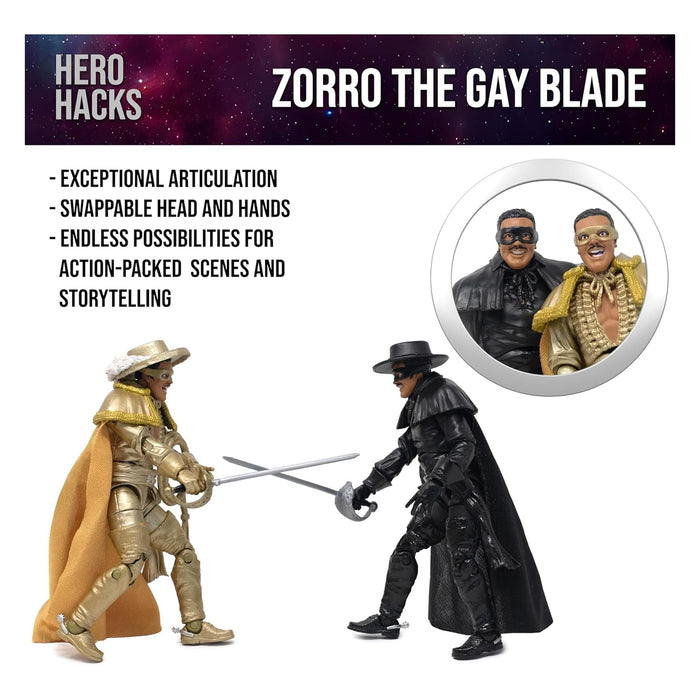 Zorro The Gay Blade Hero H.A.C.K.S. Action Figure 2-Pack — MeTV Mall