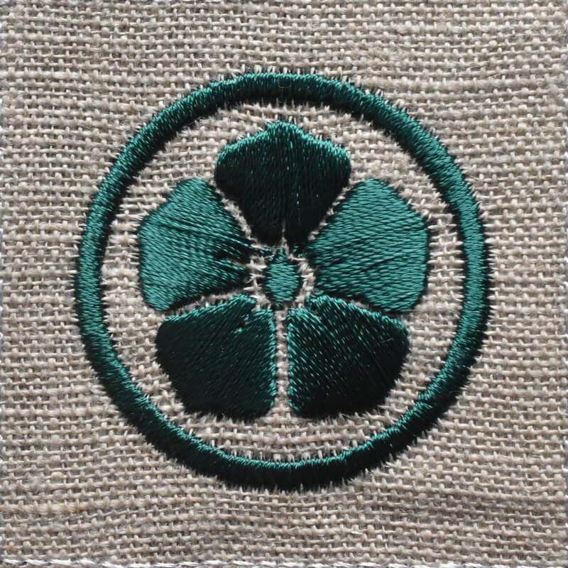 紋章_家紋_丸に桔梗(まるにききょう)の刺繍図案 | mimi刺繍 mimi