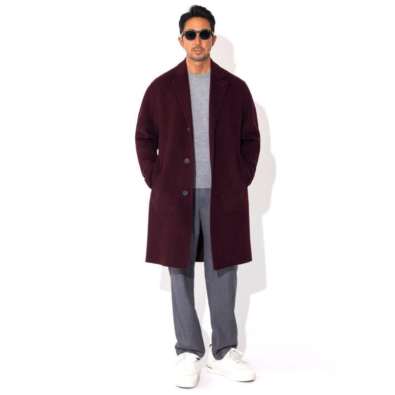 25AW 干場別注シングルチェスターコート（CASSANO）ワイン – MINIMAL