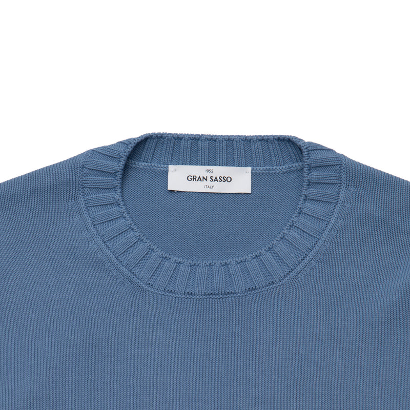 8G ソフトコットン リブ クルーネック L/SLV ブルー – MINIMAL WARDROBE