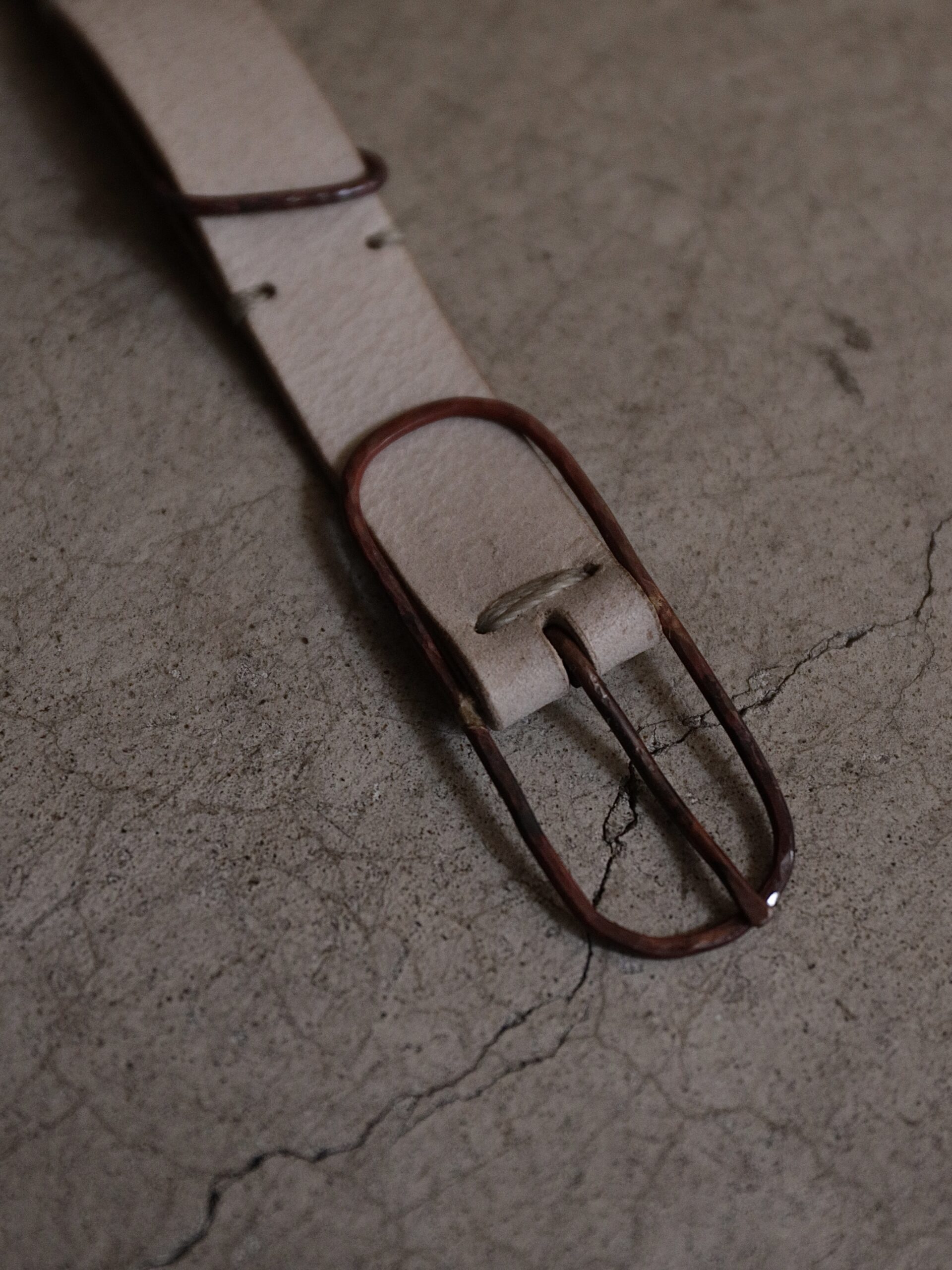 受注制作” Copper Narrow Long Belt −ALASKA Wax Leather / mienisi