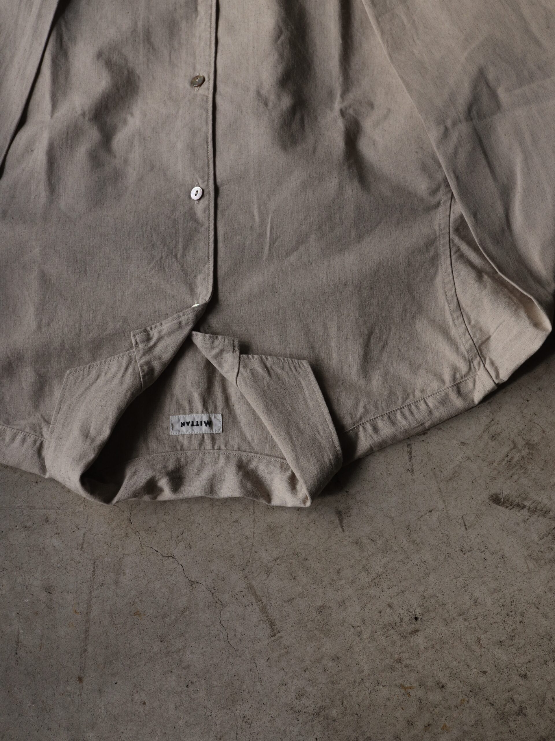 大麻綿ウェザー開襟シャツ （生成） − SH-119 − | mienisi