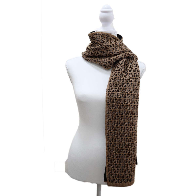 FENDI フェンディ マフラー FXS124 I17 TU ズッカ柄 ブラウン 服飾小物