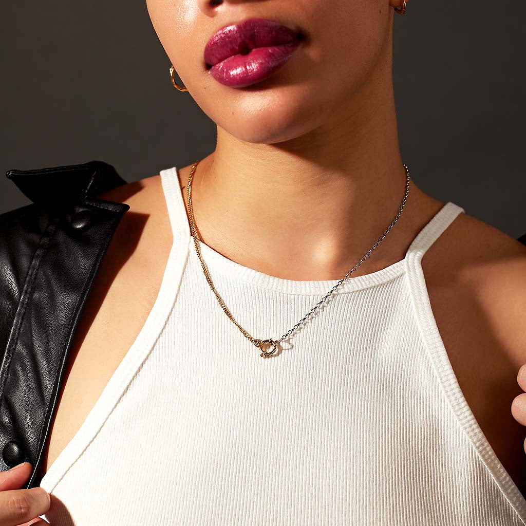 MILAMORE デュオチェーン Jr. アンクレット ダイヤモンド 18K チェーン