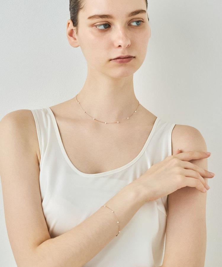 ミストピンク] K10MPG パール ネックレス（761830） ｜ women