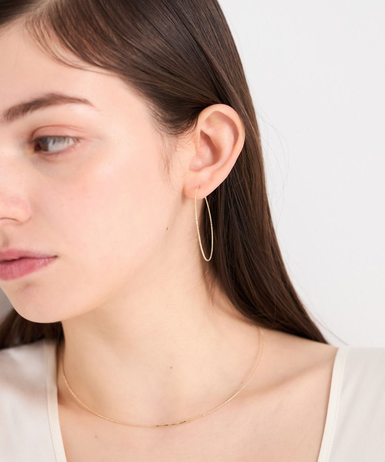 フロート] K10YG ワイヤー フープピアス ミディアム（771560