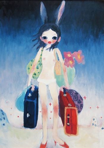 現代アート タカノ綾 直筆サイン『雷門の提灯に乗ってやって来る