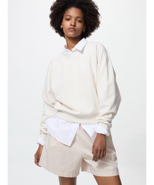 スウェットクロップドシャツ｜ユニクロの通販｜&mall（アンドモール