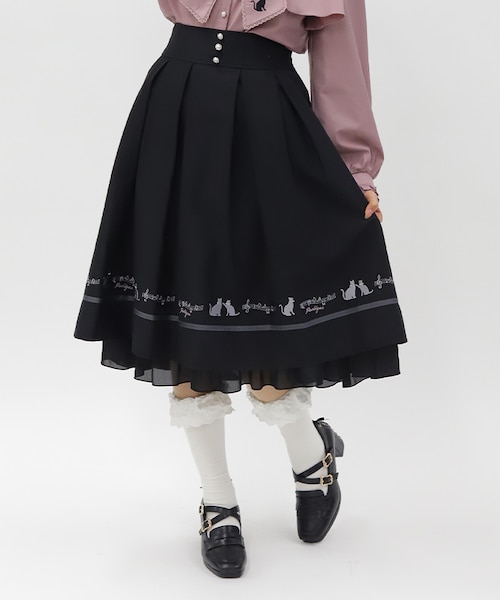 ネコ×楽譜刺繍スカート｜アクシーズファムの通販｜&mall（アンドモール