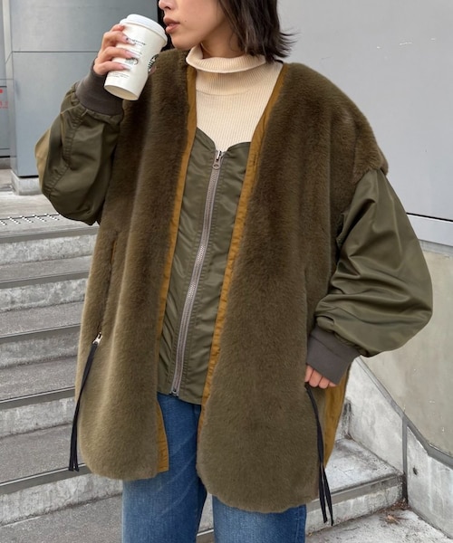 etsinta/エシンタ】ファー切替ジャケット｜チャオパニックティピーの