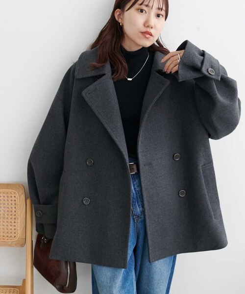 軽量&暖かい/着こなし自在】中空糸スタンドミドルコート《WEB限定