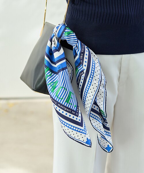 manipuri/マニプリ】デイジーバンダナ スカーフ 65×65｜ルージュ