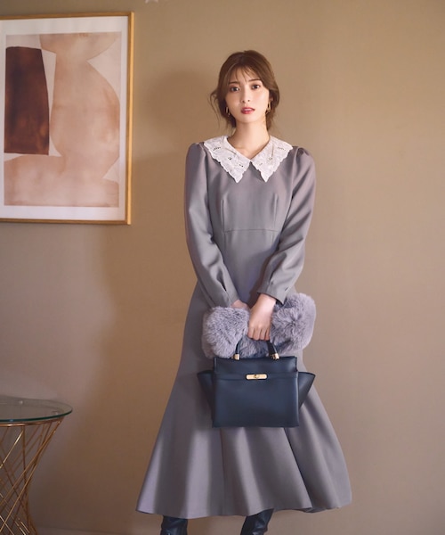 レースカラーマーメイドワンピース｜プロポーションボディドレッシング