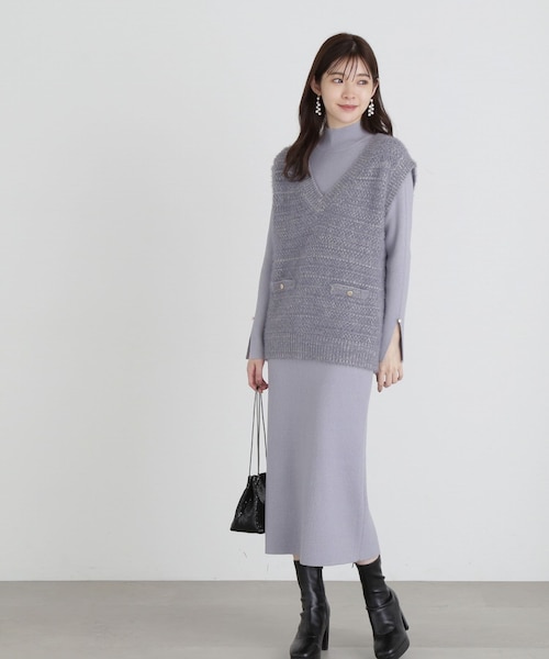 ツイードニットベストセットアップ｜プロポーションボディドレッシング