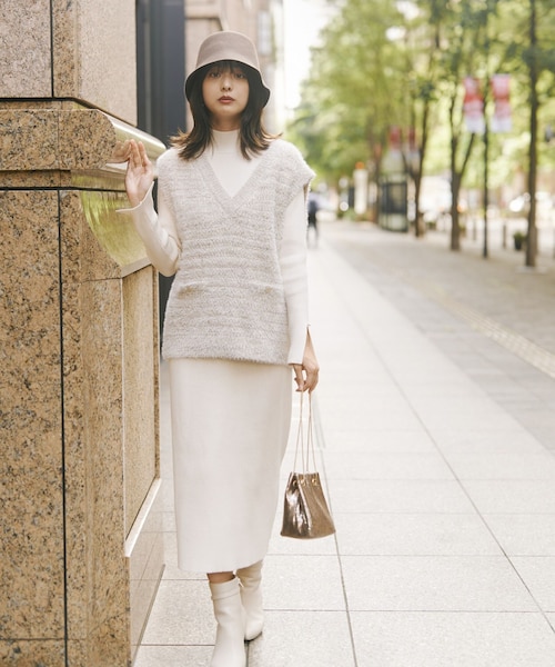 ツイードニットベストセットアップ｜プロポーションボディドレッシング