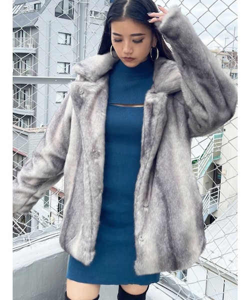 ミディフェイクファーコート｜エモダの通販｜&mall（アンドモール