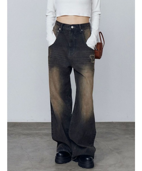 リボングラフィックルーズジーンズ｜エモダの通販｜&mall（アンド