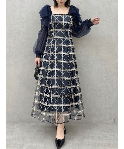 レースリボンオフショルドレス｜ダズリンの通販｜&mall（アンドモール