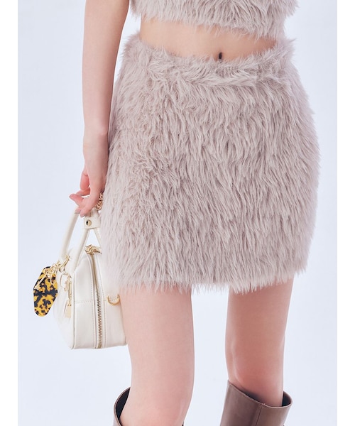 WEB限定カラー】フェザーヤーンミニスカート｜リリーブラウンの通販