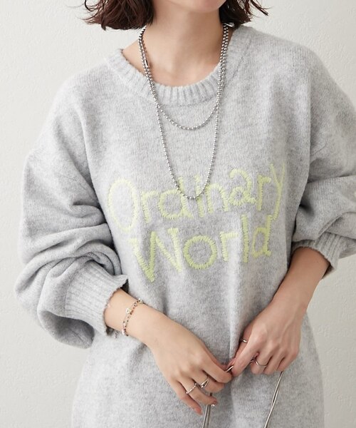 NAO】刺繍ロゴニットプルオーバー｜ナイスクラップ/オリーブ・デ