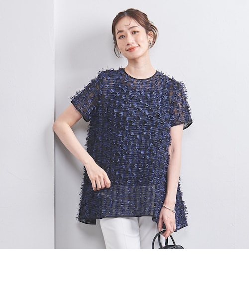 リボン カットジャカード ショートスリーブ ブラウス｜ユナイテッド