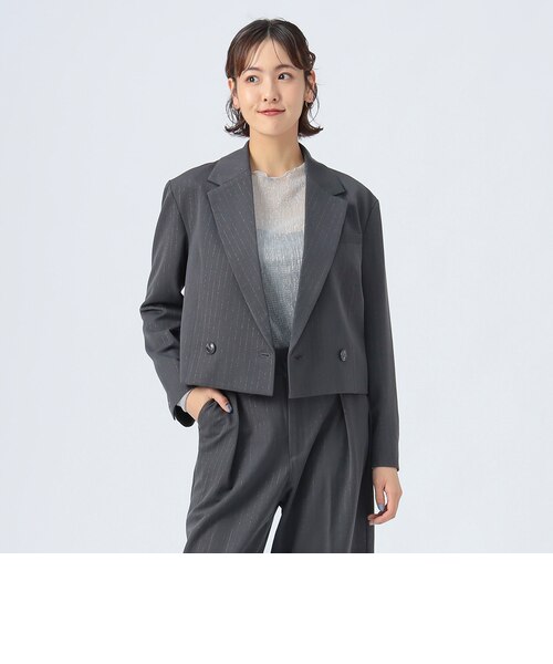 ラメ ストライプ クロップド ジャケット｜ビームスアウトレットの