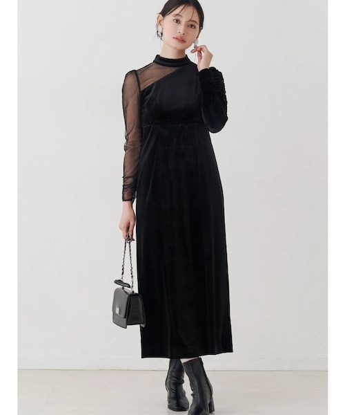 ベロアカットアウトワンピース｜マーキュリーデュオの通販｜&mall