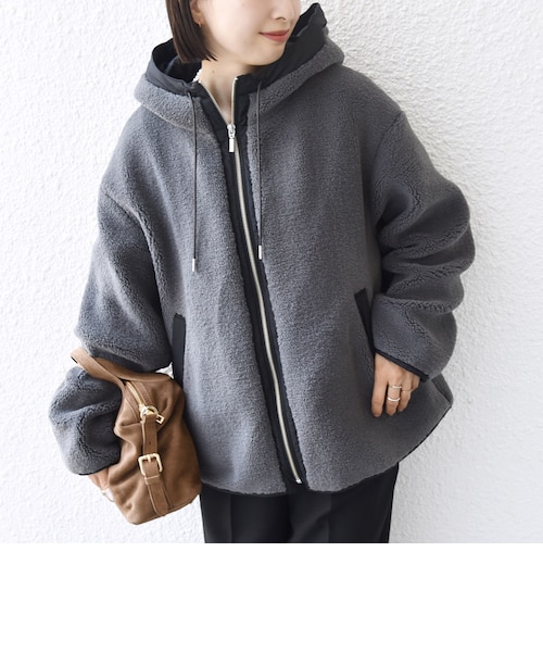 WEB限定】ボア 配色 フード ブルゾン｜シップスの通販｜&mall（アンド