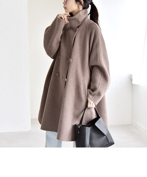 quaranciel: リバー スタンド & テーラード ダブルブレスト Aライン