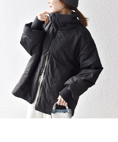 WEB限定】SHIPS any: 中綿 ダブル ジップ スタンド ブルゾン｜シップス