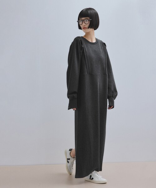 WEB限定】・【サステナブル】バルーンスリーブスウェットワンピース