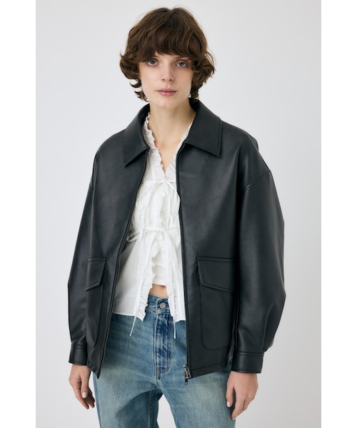 FAUX LEATHER OVER ジャケット｜マウジーの通販｜&mall（アンドモール