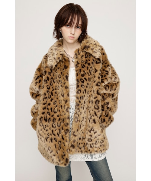 LEOPARD F／FUR FRONT HOOK コート｜スライの通販｜&mall（アンド