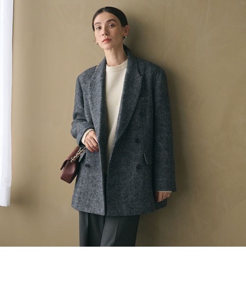 毛ブレンド ヘリンボーン ジャケットコート｜ビューティー＆ユース