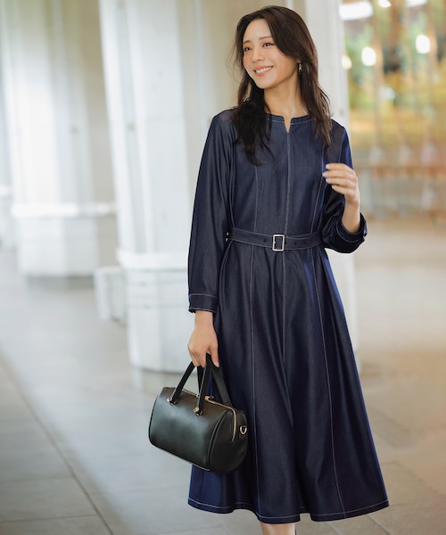 シャンブレーベルテッド ワンピース｜エニィスィスの通販｜&mall